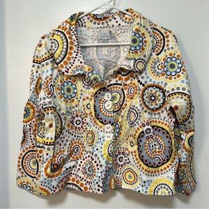 Casual Studio Women's Multicolor Paisley Print Cotton Blend Blazer SMALL